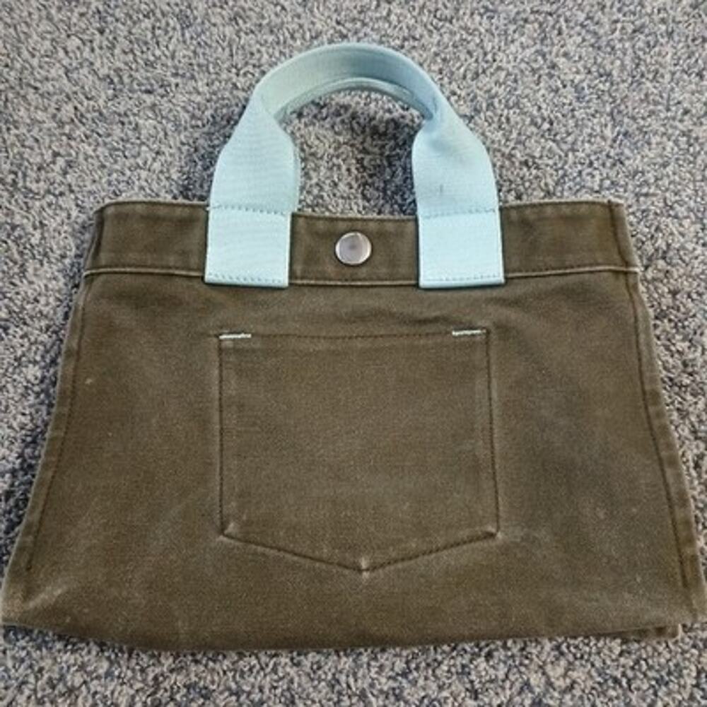 Gap Vintage Y2K 2000s Canvas Mini Tote Snap Button Pocket Small Waxed Cotton